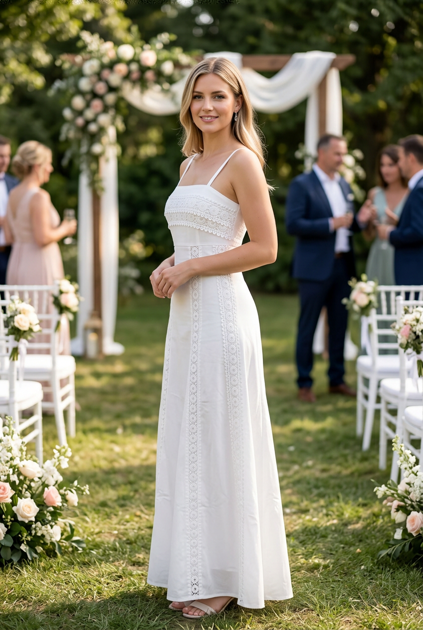 Lace Trim Maxi Dress
