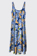 Spring Printed Contrast Binding Midi Dress
