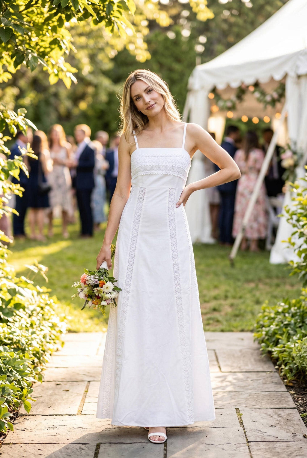 Lace Trim Maxi Dress