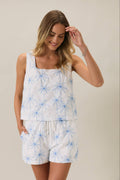 Palm tree embroidered top