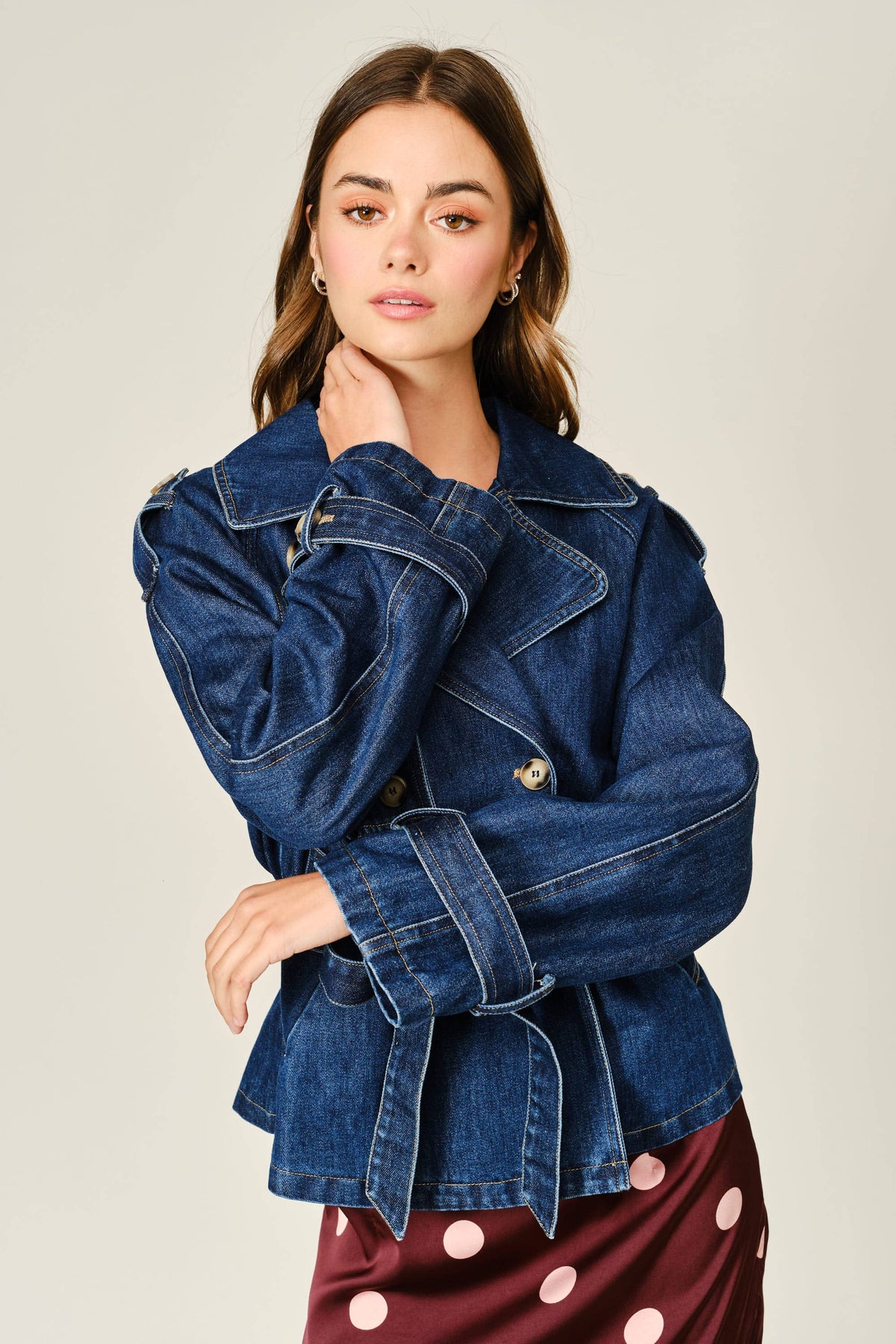 Denim Half Trench Coat