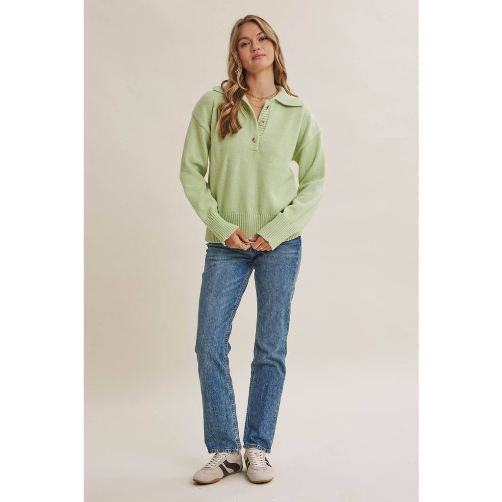 SOFT PASTEL POLO SWEATER