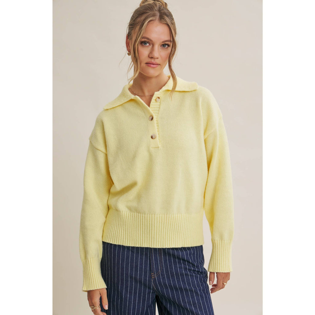 SOFT PASTEL POLO SWEATER