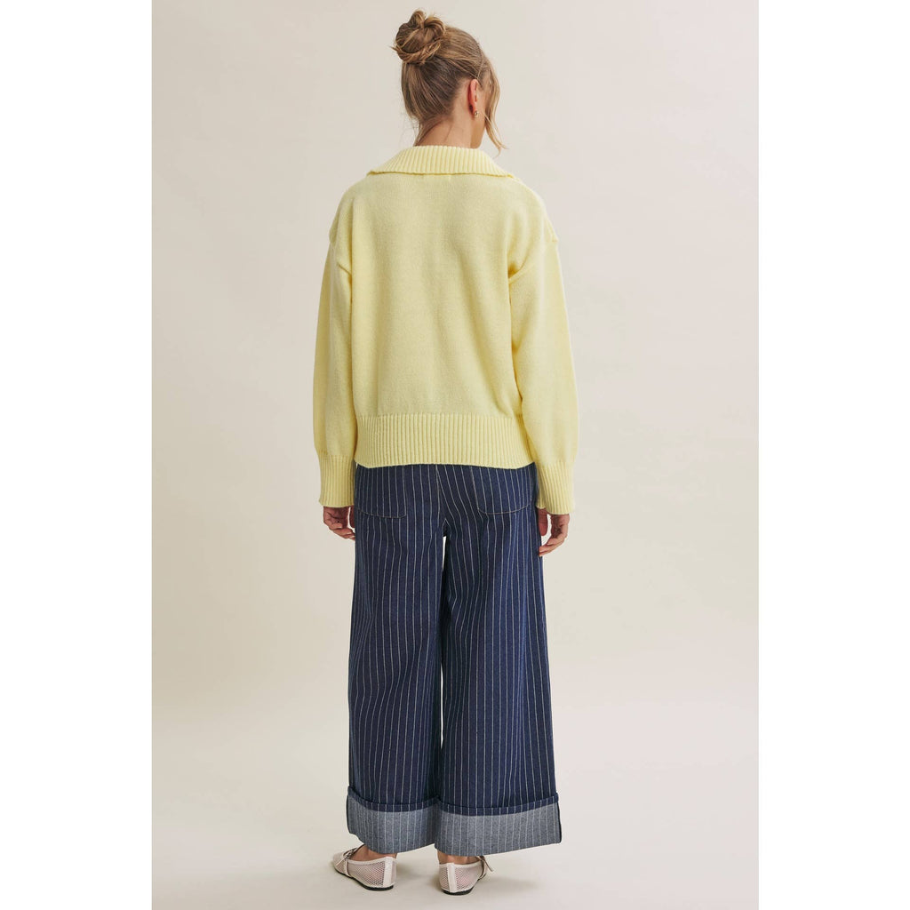 SOFT PASTEL POLO SWEATER
