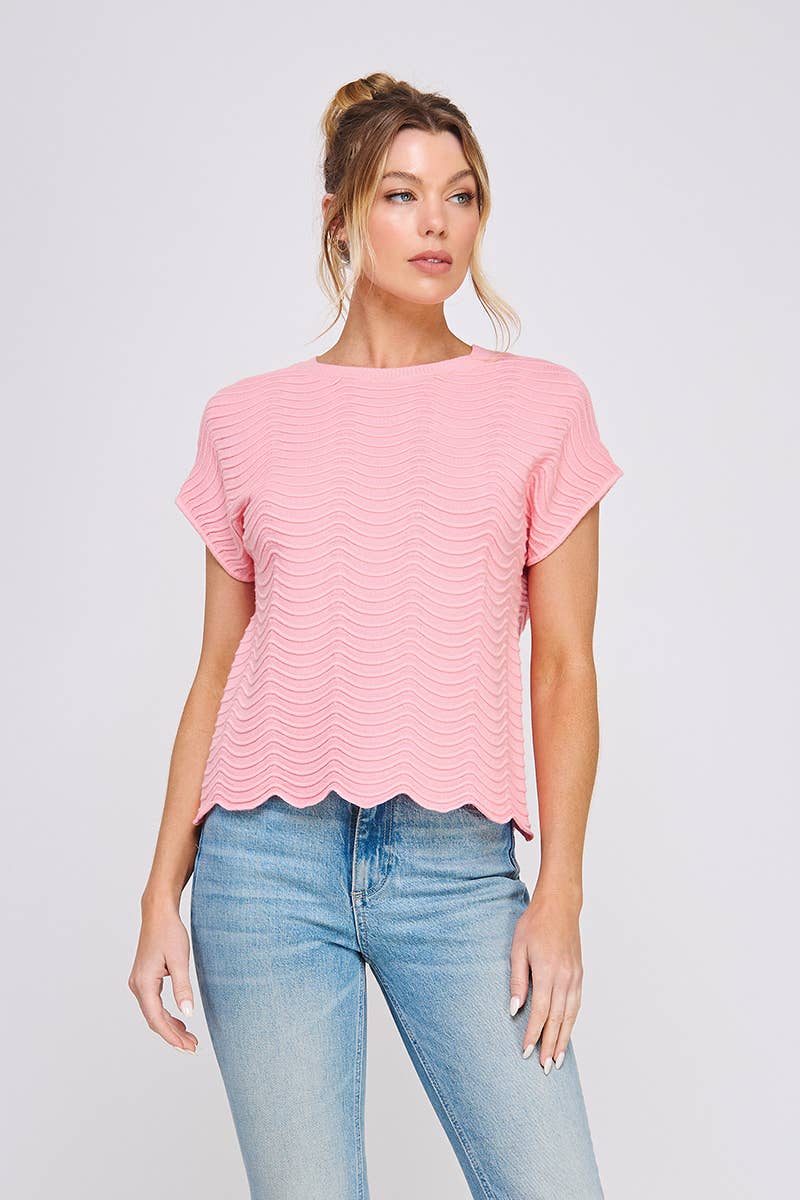 Scallop Knit Top
