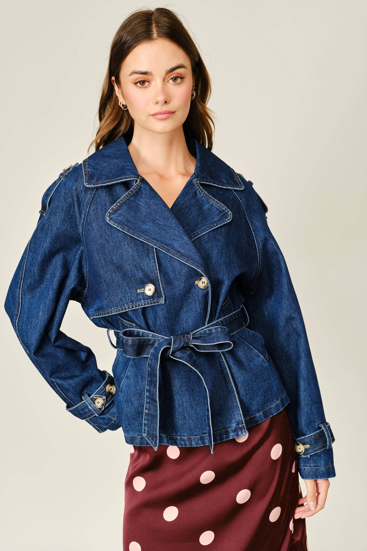 Denim Half Trench Coat