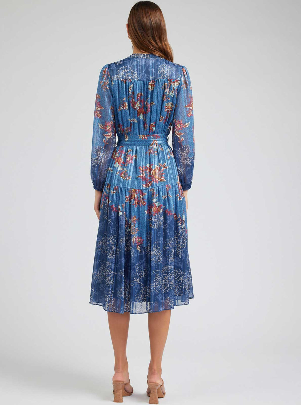 Floral Printed Tiered Midi Dress