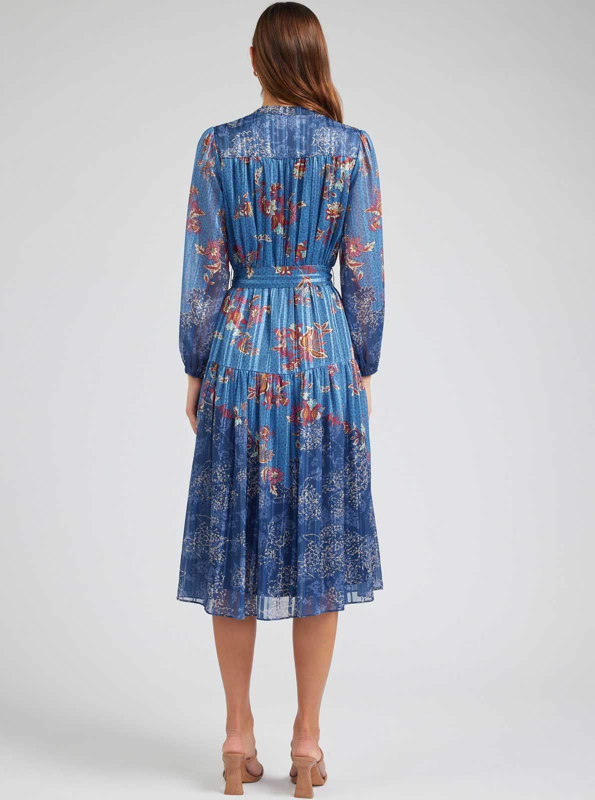 Floral Printed Tiered Midi Dress