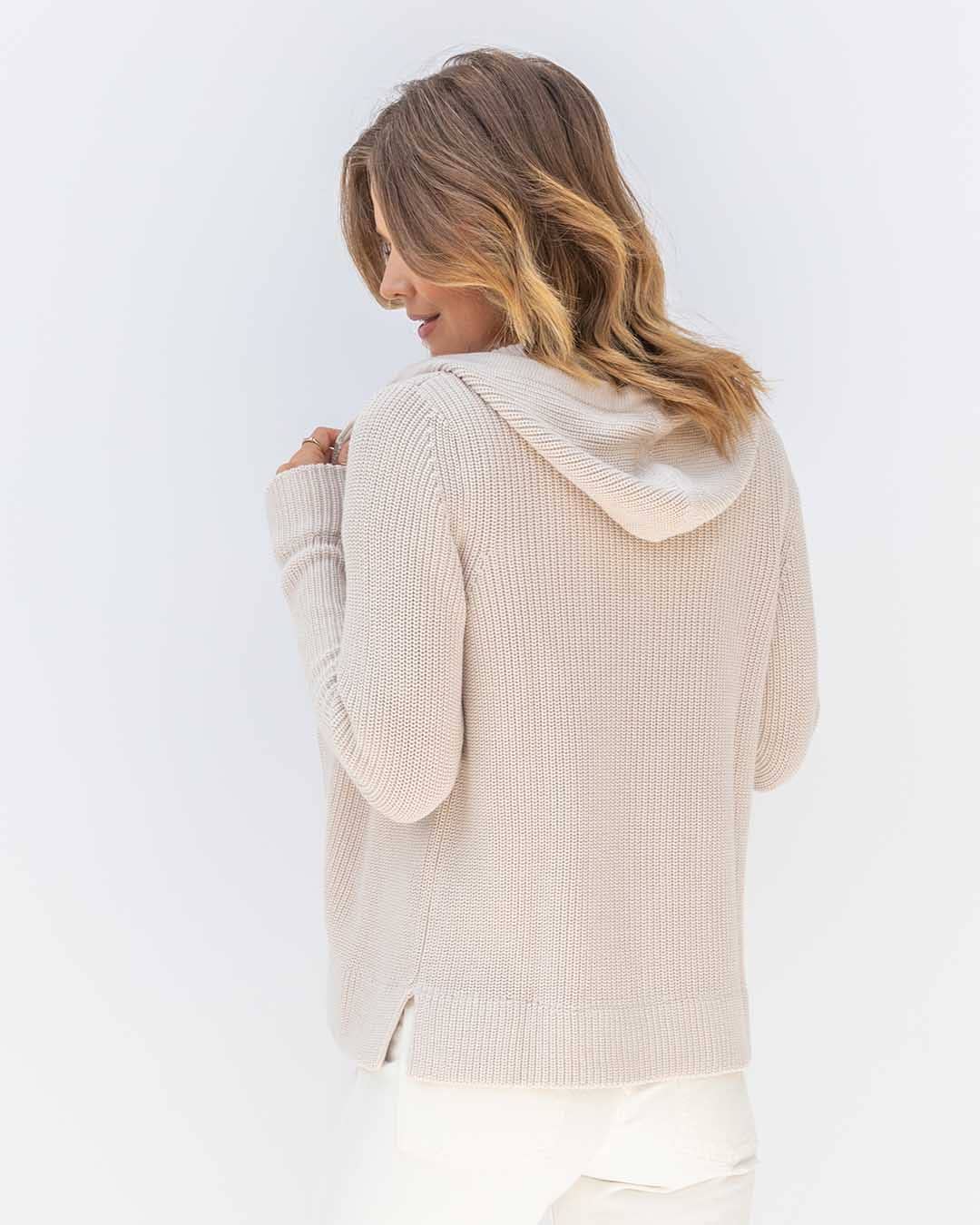 Cotton Fisherman Hoodie Oatmeal