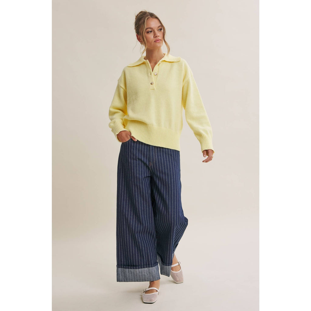 SOFT PASTEL POLO SWEATER