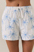 Palm tree embroidered shorts