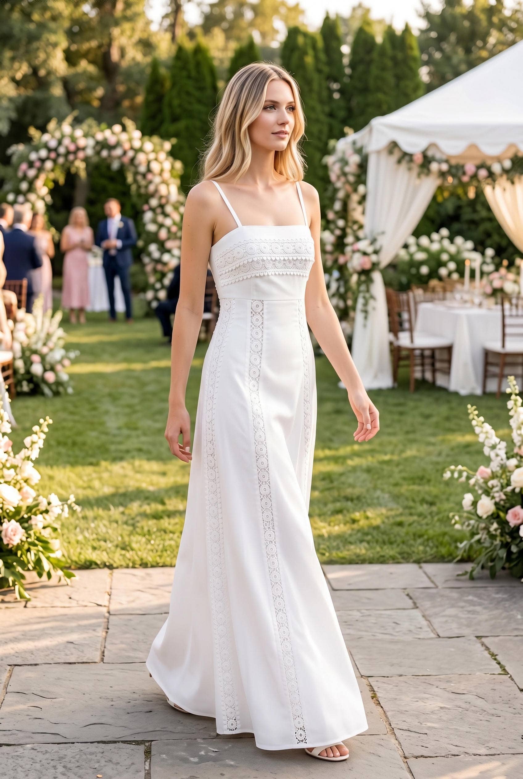 Lace Trim Maxi Dress