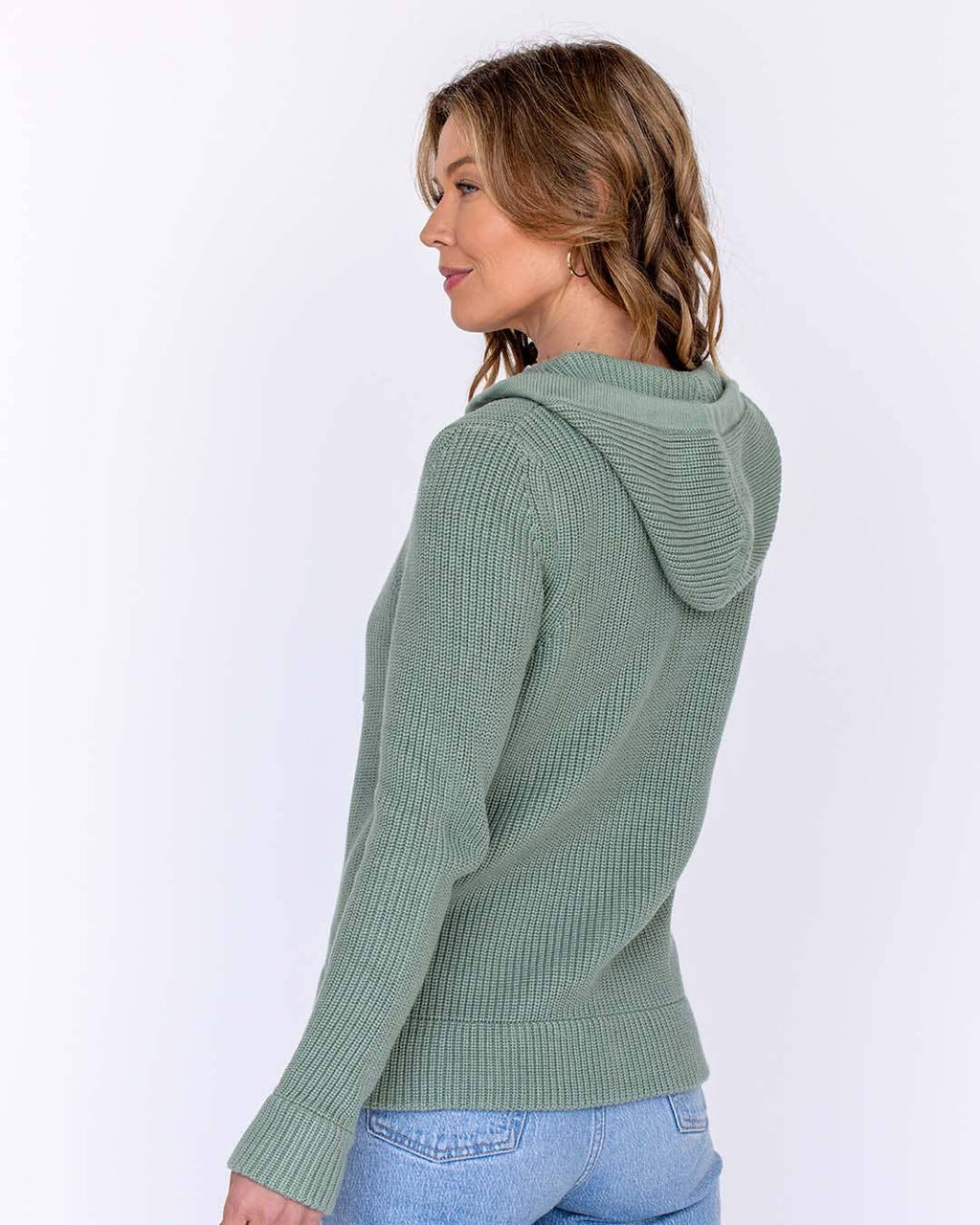 Cotton Fisherman Hoodie Sage
