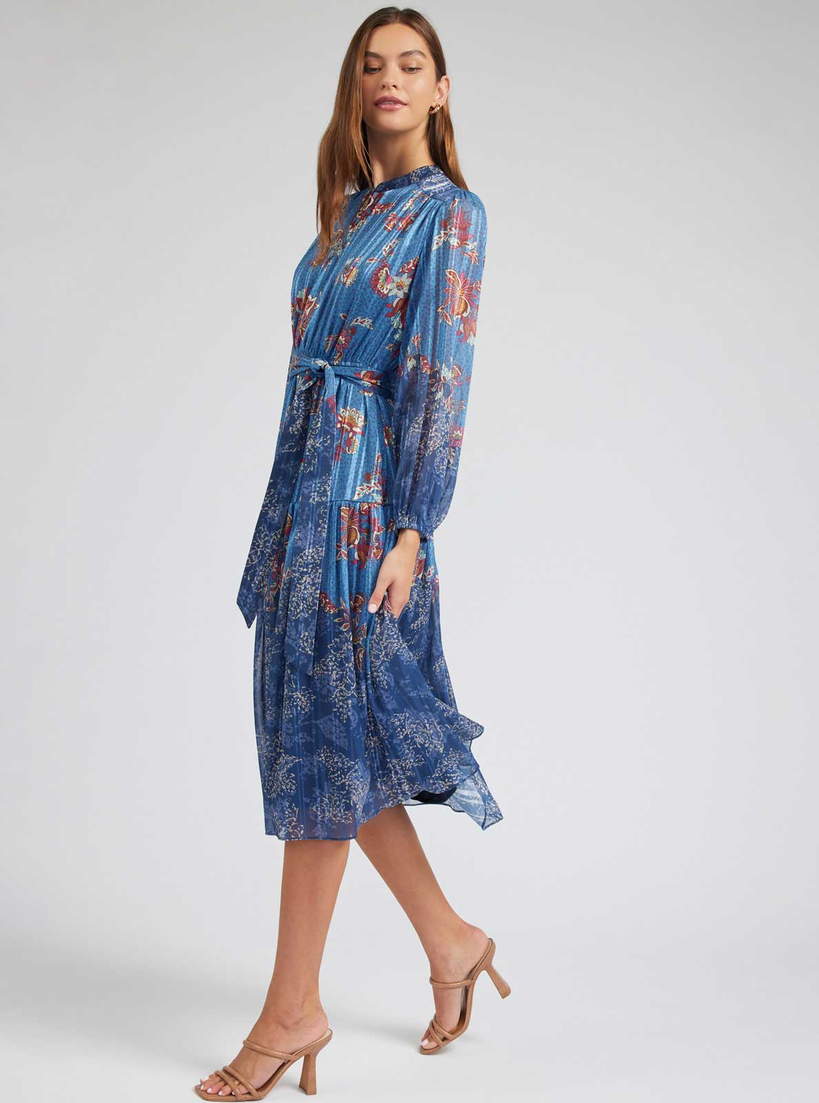 Floral Printed Tiered Midi Dress