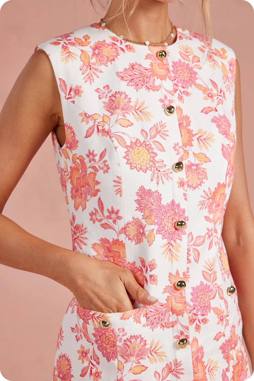 Botanical Twill Mini Dress