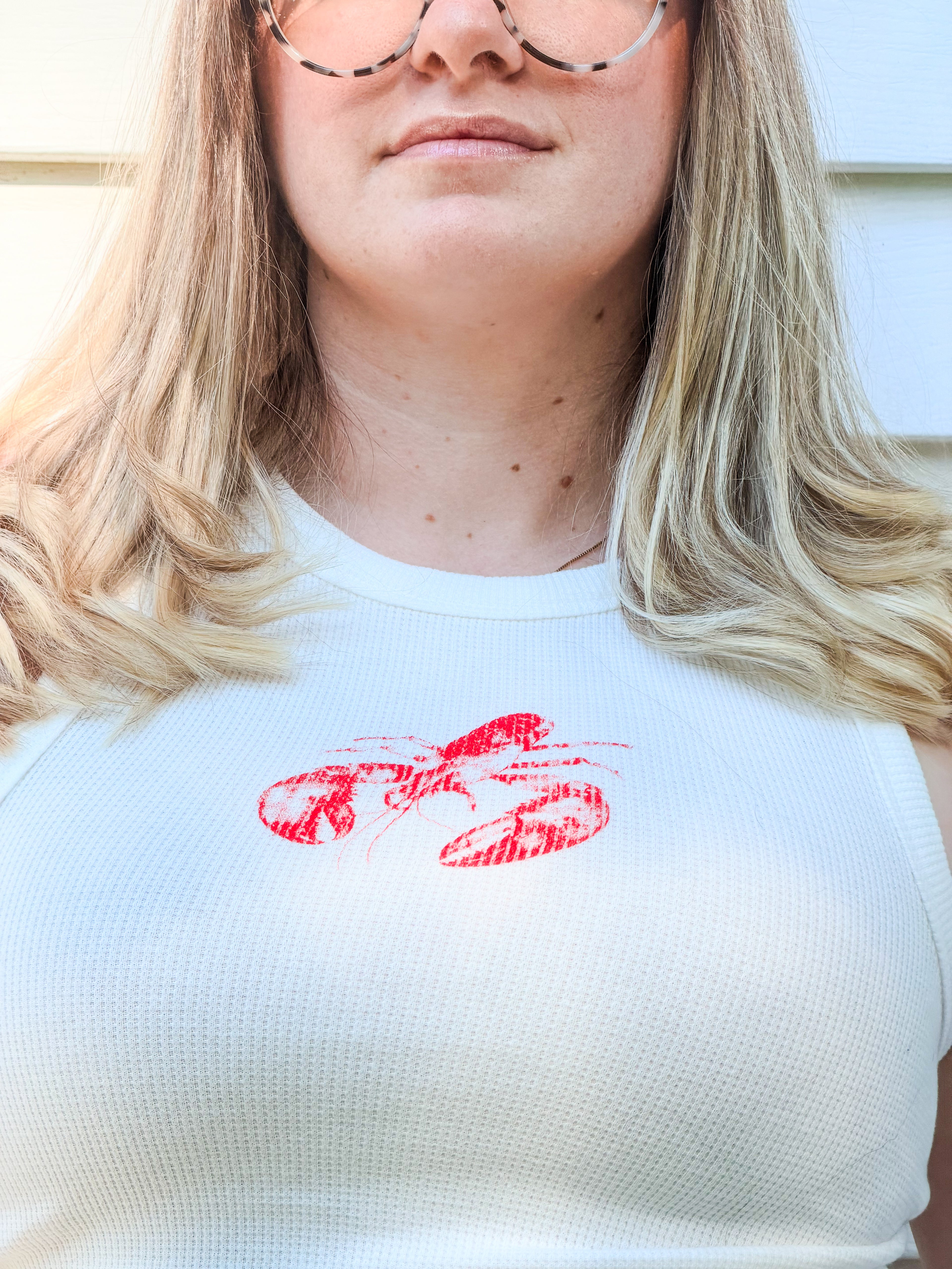 Vintage Lobster Print Tank Top