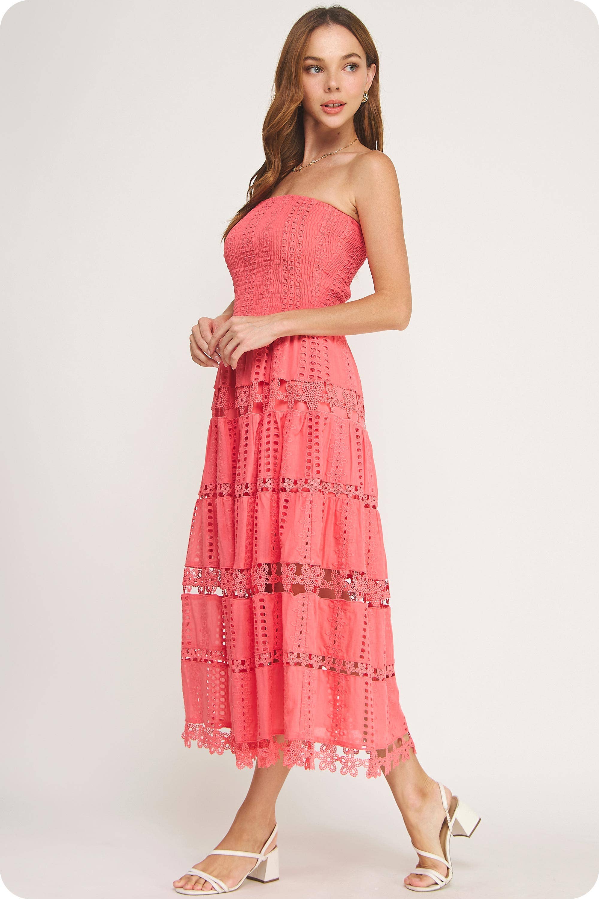 Eyelet Lace Tube Dress