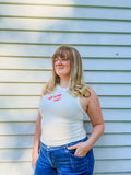 Vintage Lobster Print Tank Top