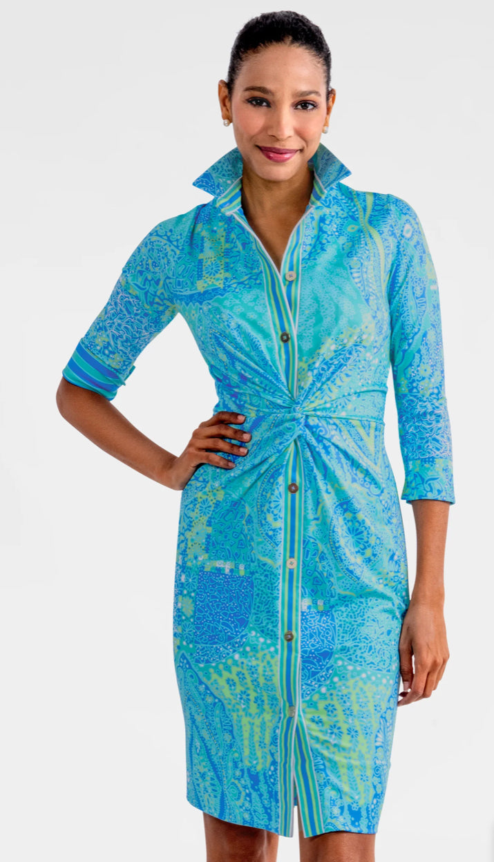 Twist turquoise dress
