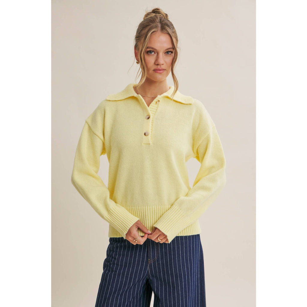 SOFT PASTEL POLO SWEATER