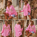 Pink Palm Trees Oversized Gauze Cott
