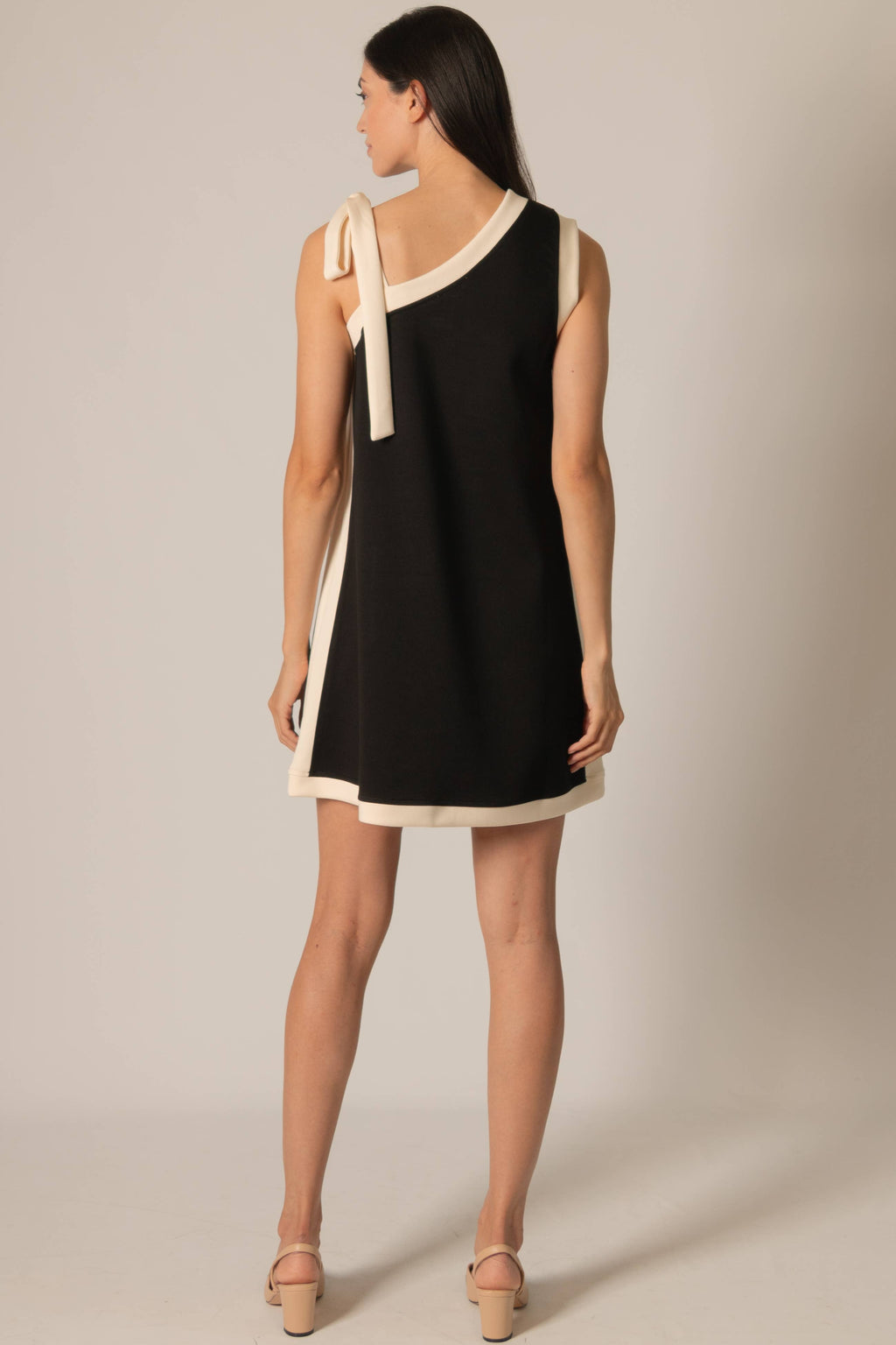 Contrast Tie Strap Mini Dress