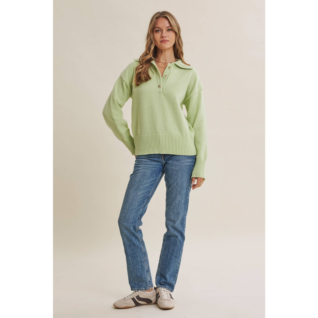 SOFT PASTEL POLO SWEATER