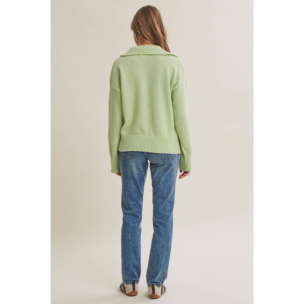 SOFT PASTEL POLO SWEATER