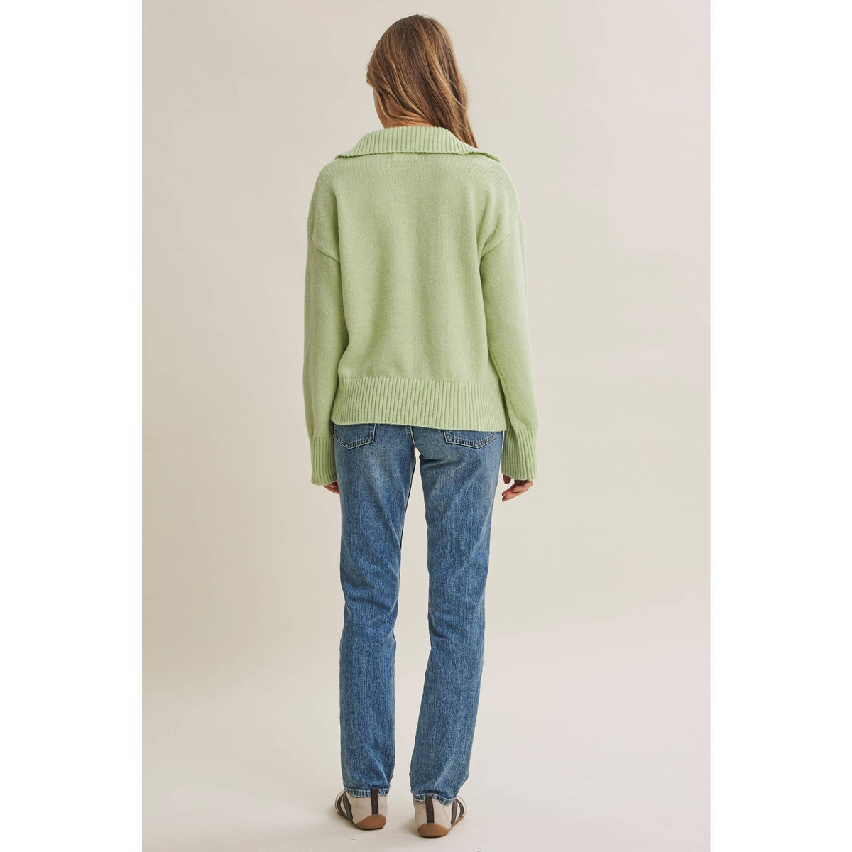 SOFT PASTEL POLO SWEATER