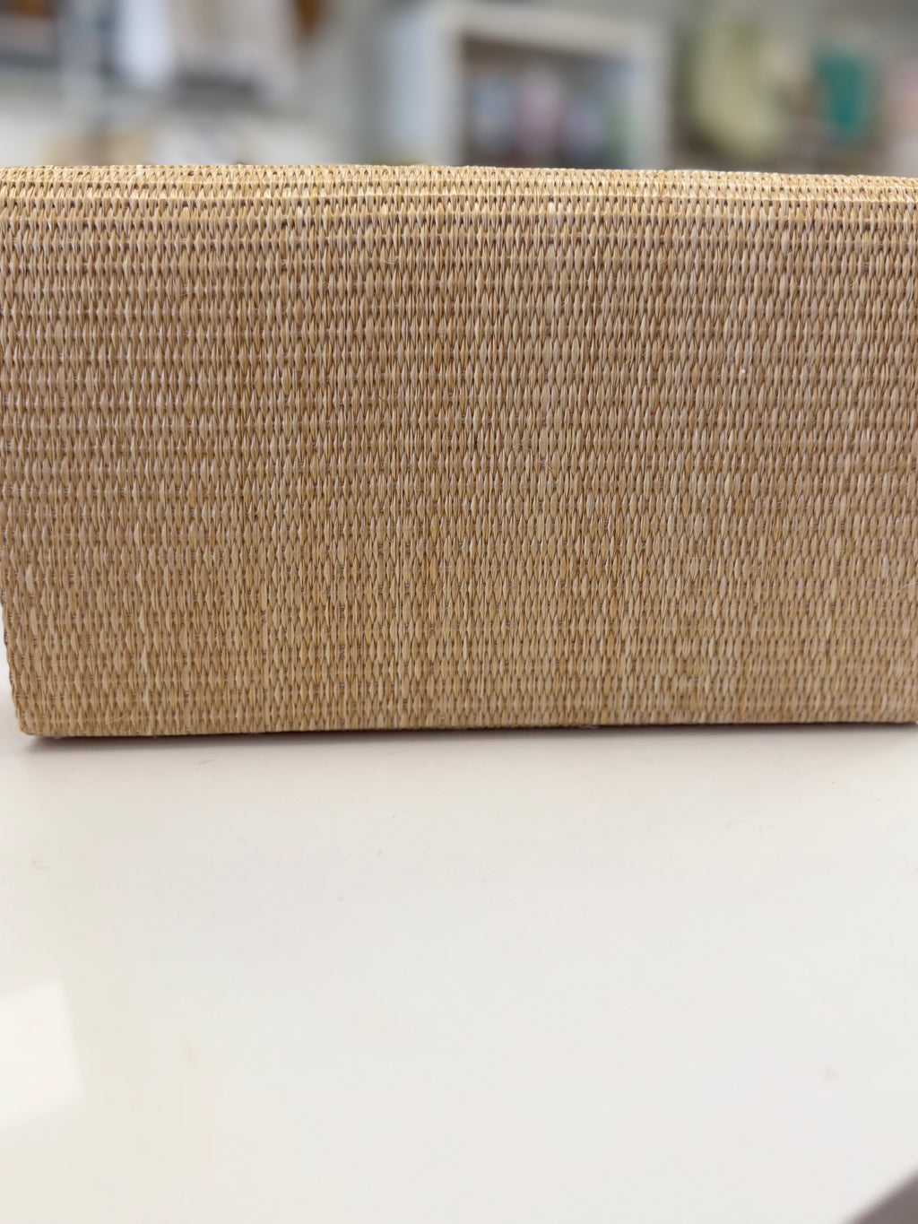 Jilian Straw Clutch - Gold Charm