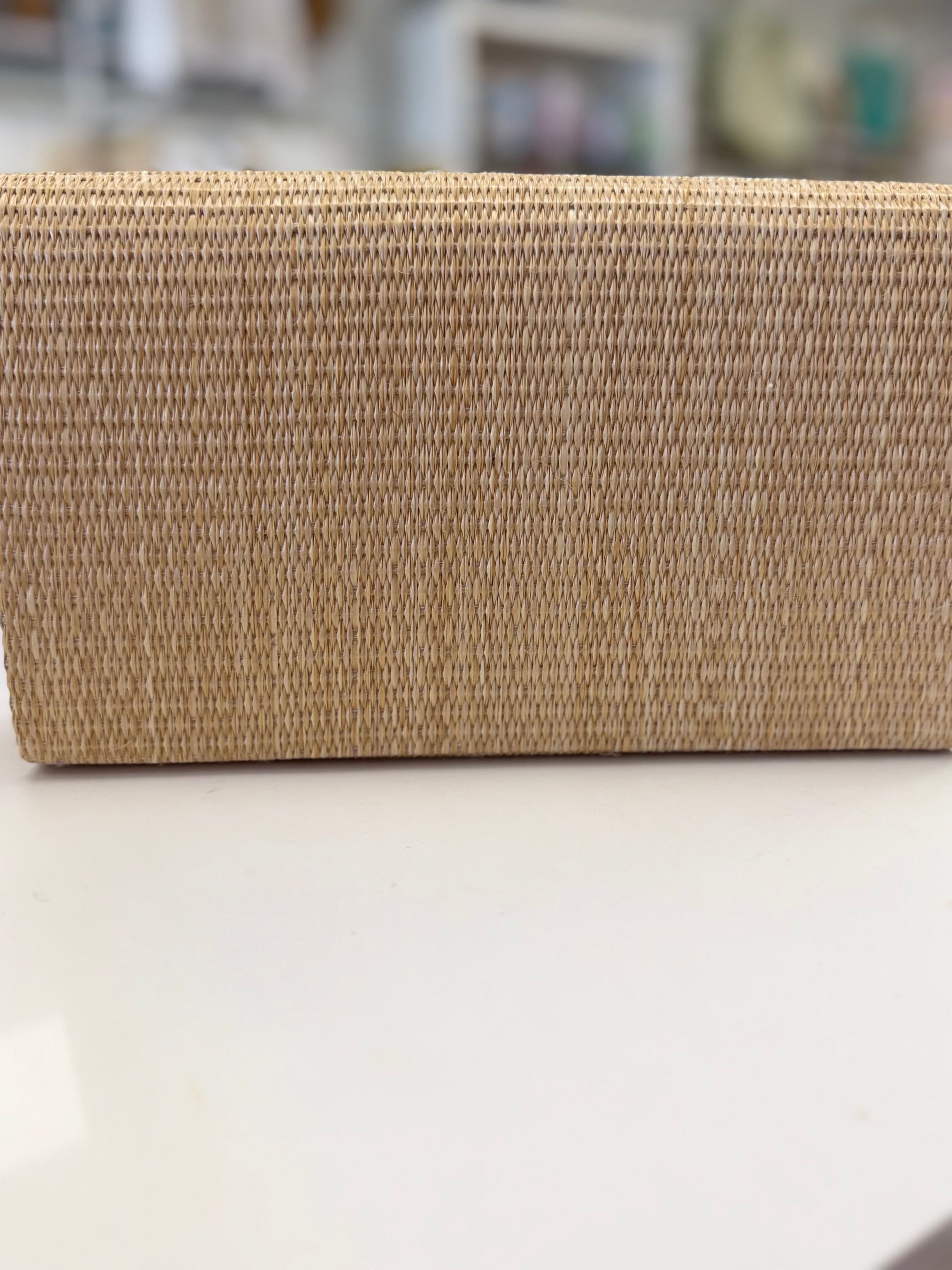 Jilian Straw Clutch - Gold Charm