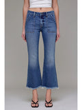 Frayed Hem Cargo Crop Flare