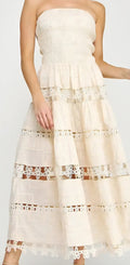 Strapless Ecru midi dress