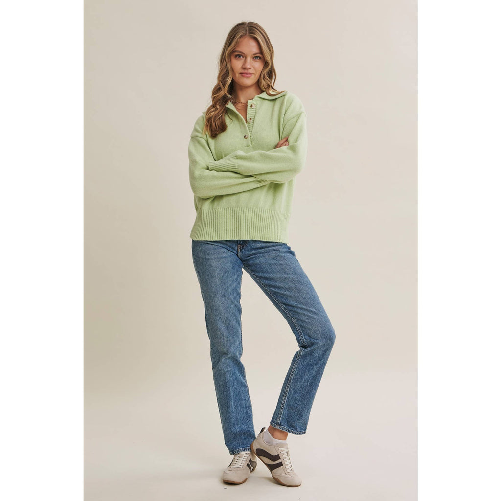SOFT PASTEL POLO SWEATER