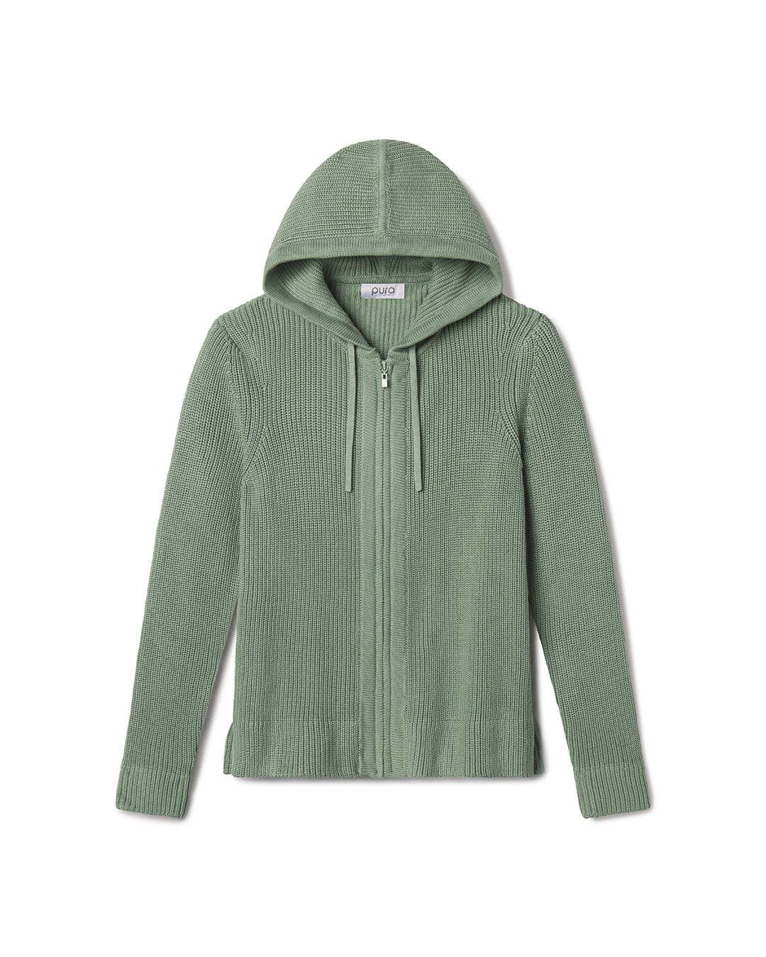 Cotton Fisherman Hoodie Sage