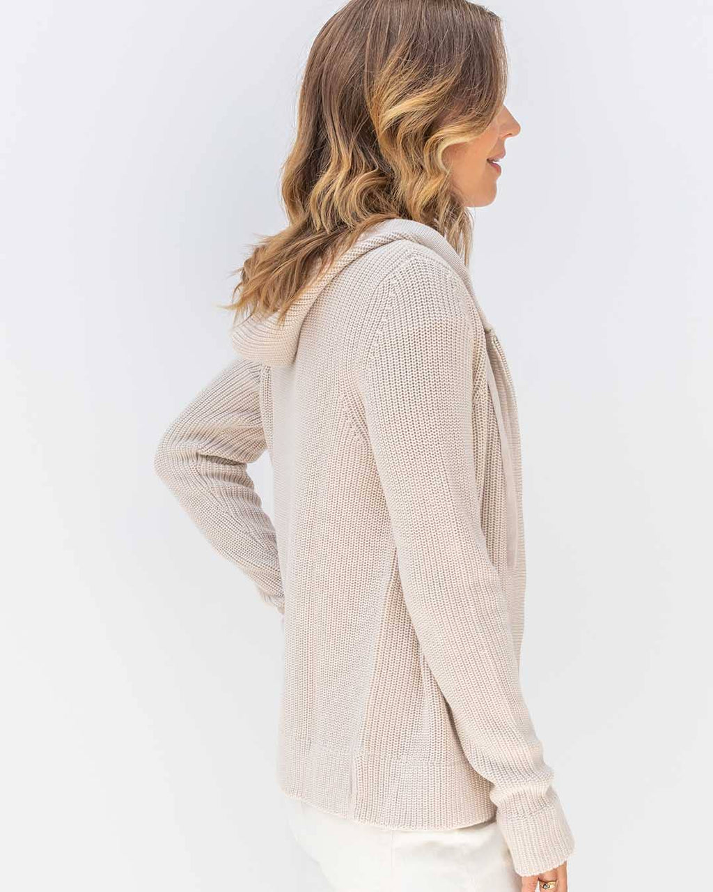 Cotton Fisherman Hoodie Oatmeal