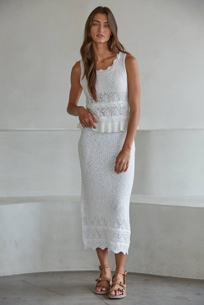Knit Sweater Cotton Acrylic Polyester Crochet Top