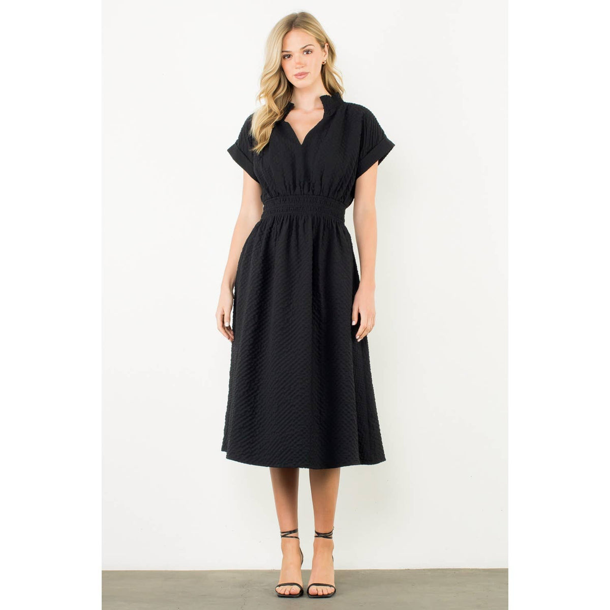 Crinkle Smocked Waist Dress