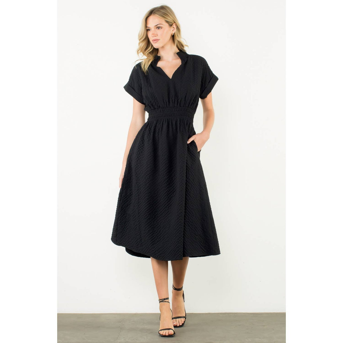 Crinkle Smocked Waist Dress