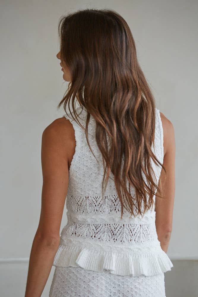 Knit Sweater Cotton Acrylic Polyester Crochet Top