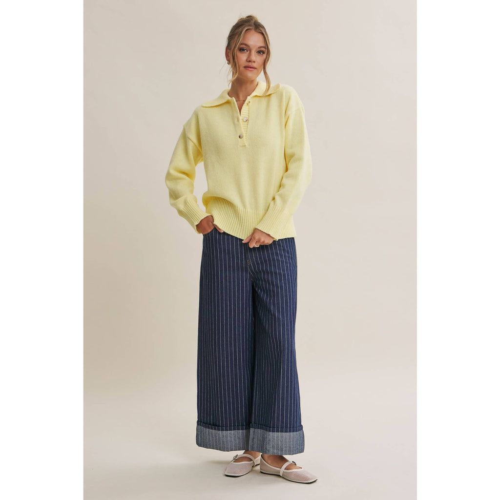 SOFT PASTEL POLO SWEATER