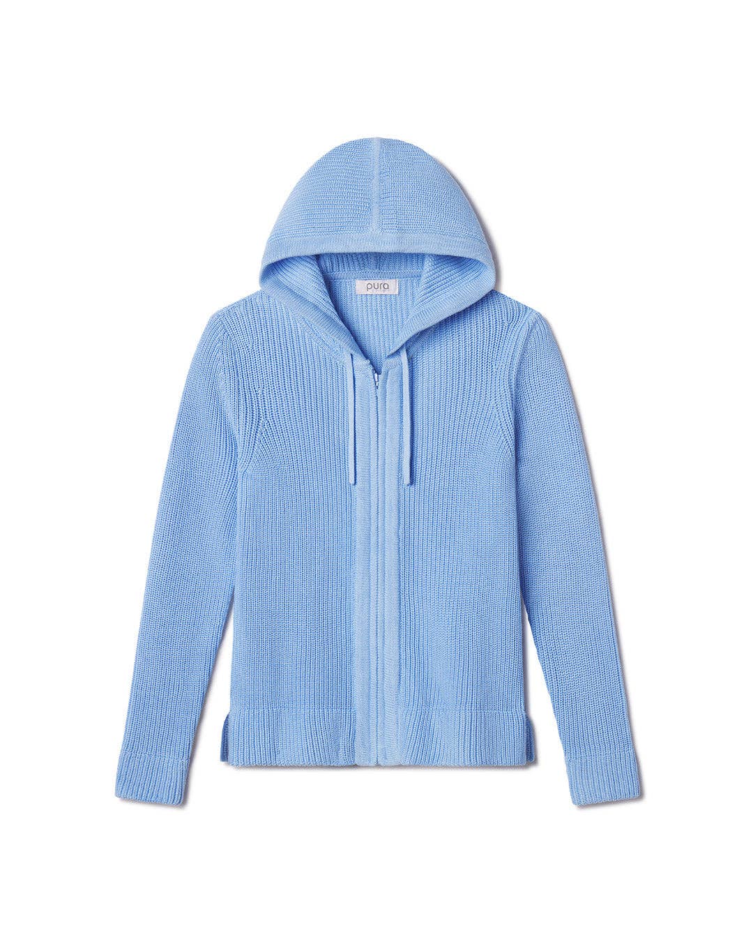 Cotton Fisherman Hoodie Blue