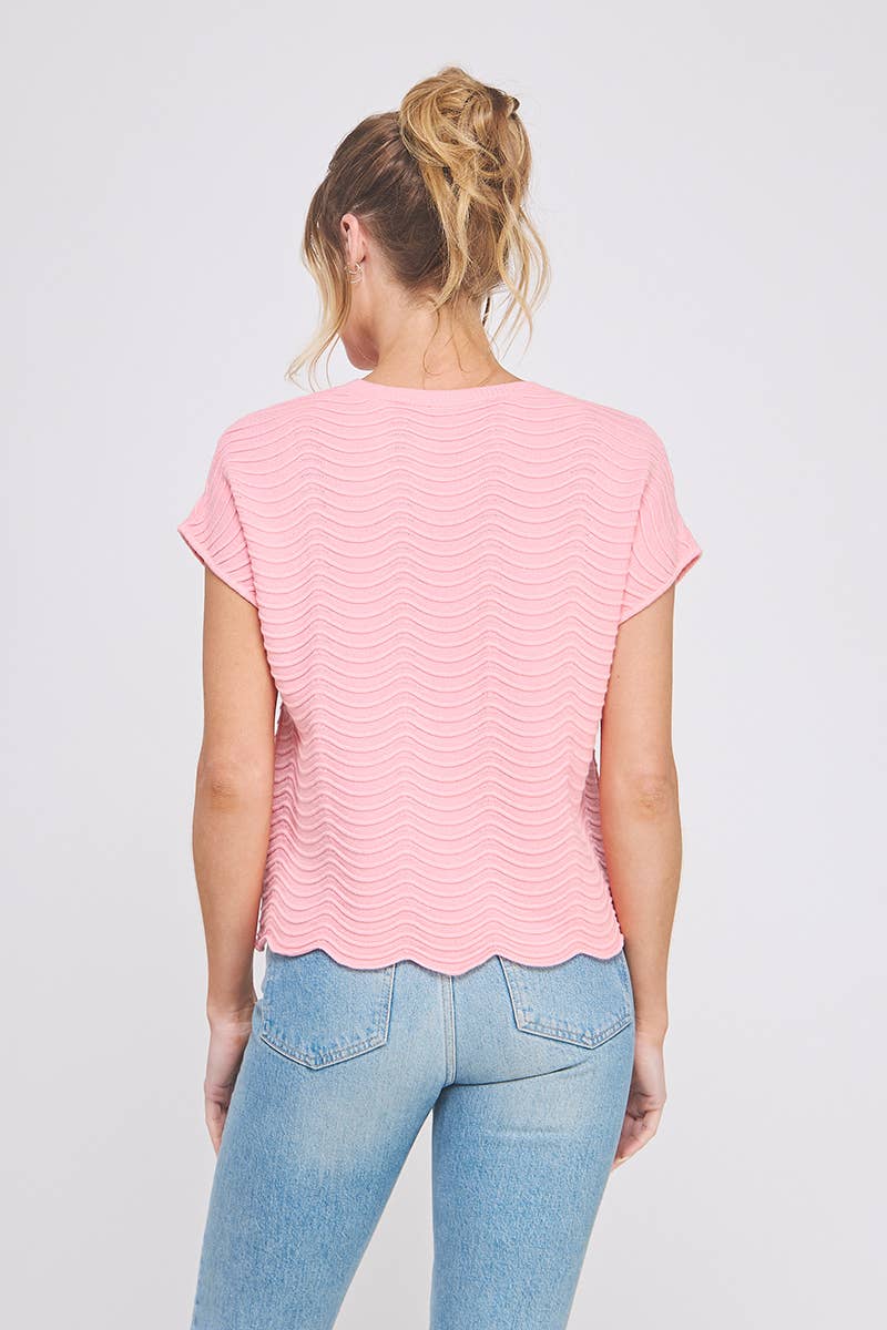 Scallop Knit Top
