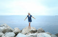 Eden Dress- Navy Palmetto
