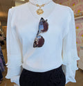 Chiffon Sleeve Knit Sweater