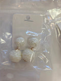 White wicker ball Earrings