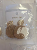 Round Disc Wicker earrings