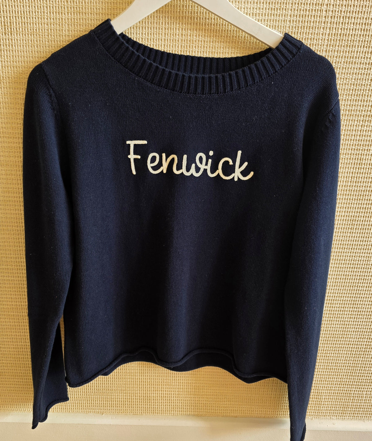 Fenwick Sweater Navy w/White