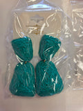 Teal wicker Earrings