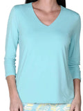 V-Neck Top with 3/4 Sleeves